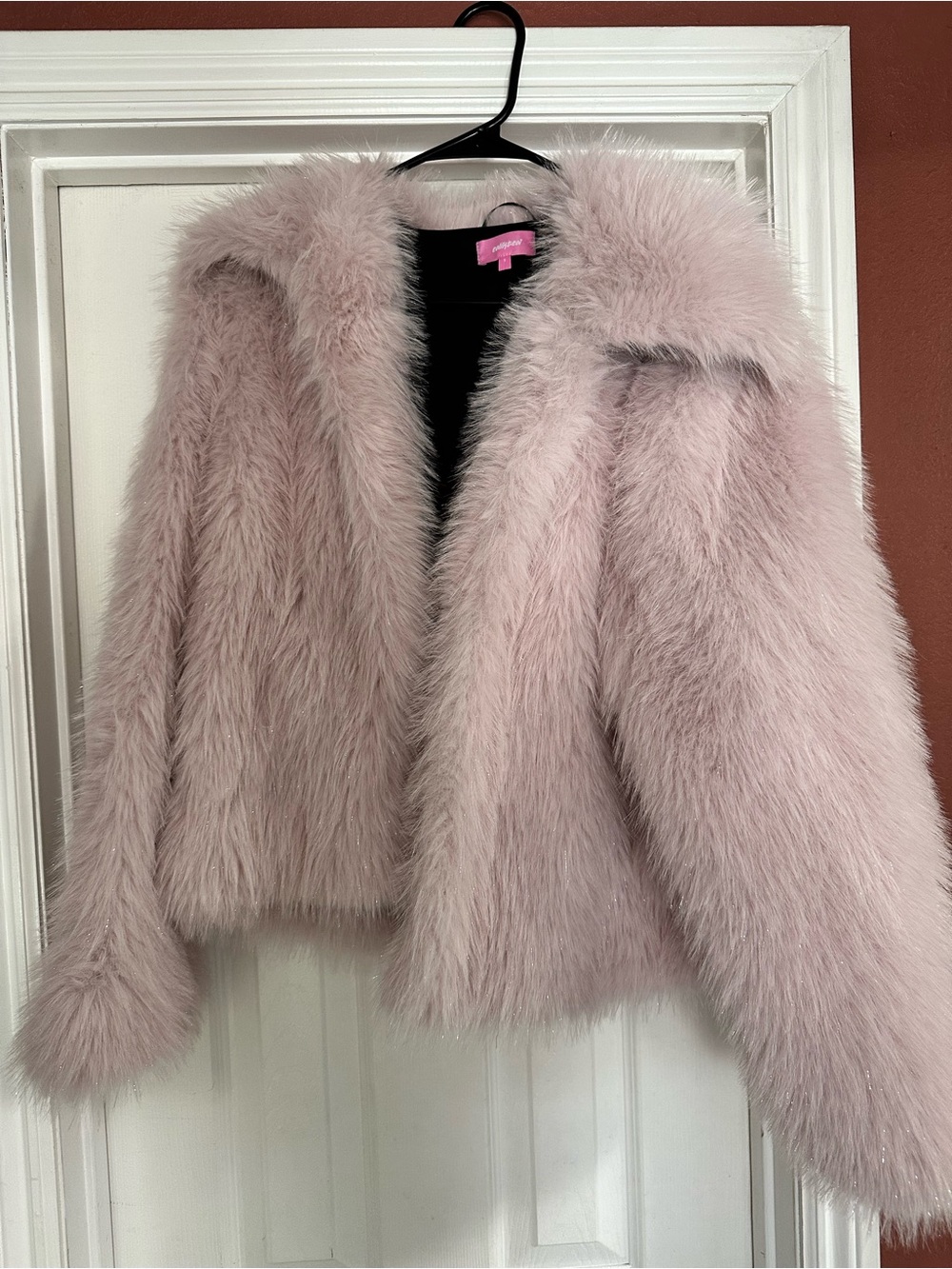Edikted Blush Pink Faux Fur Teddy Jacket